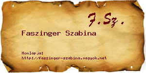 Faszinger Szabina névjegykártya